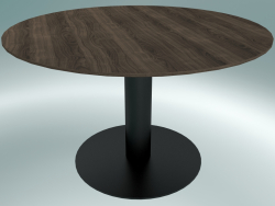 Dining table In Between (SK12, Ø120cm, H 73cm, Matt Black, Smoked stained oak)