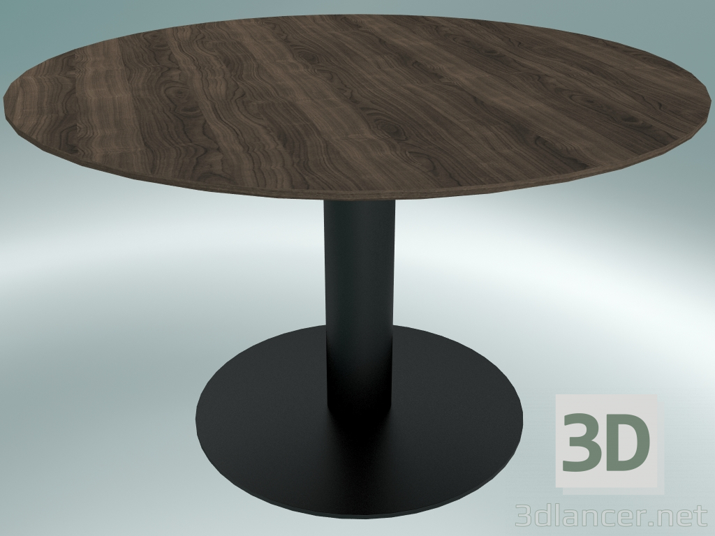 modèle 3D Table de repas In Between (SK12, Ø120cm, H 73cm, Noir mat, Chêne teinté fumé) - preview