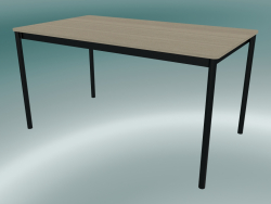 Rechteckiger Tischfuß 140x80 cm (Eiche, Schwarz)