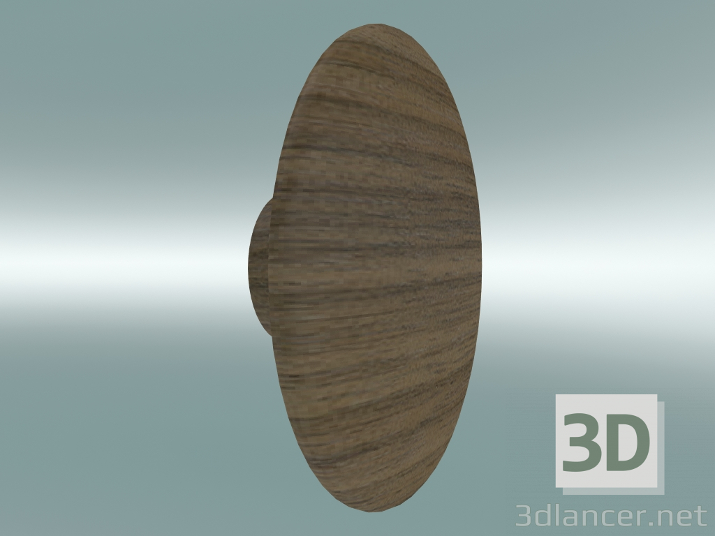 modello 3D Appendiabiti Dots Wood (Ø17 cm, Noce) - anteprima