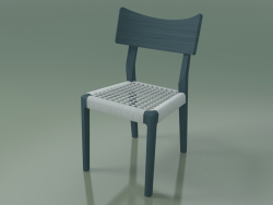 Chair (21, White Woven, Lacquered Air Force Blue)