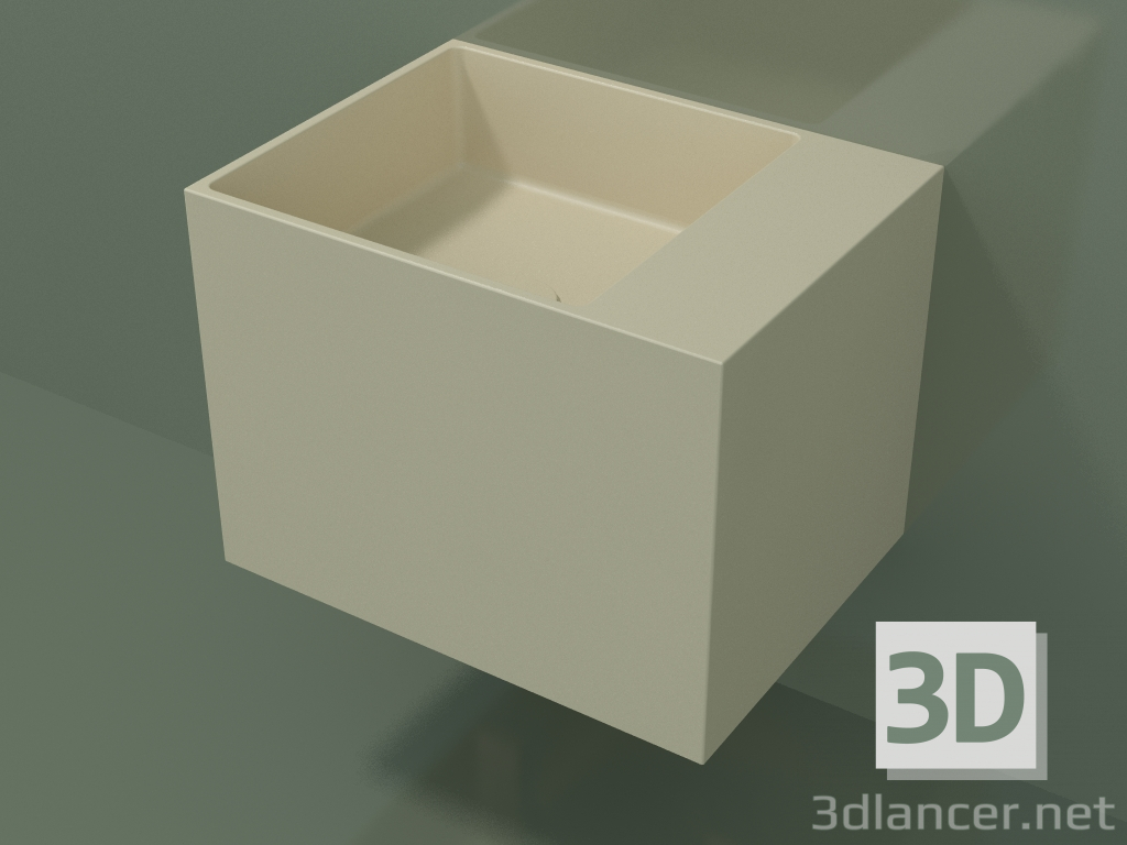 3D modeli Duvara monte lavabo (02UN22102, Bone C39, L 48, P 36, H 36 cm) - önizleme