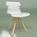 modello 3D Sedia di ritorno con gambe in legno (bianco) - anteprima