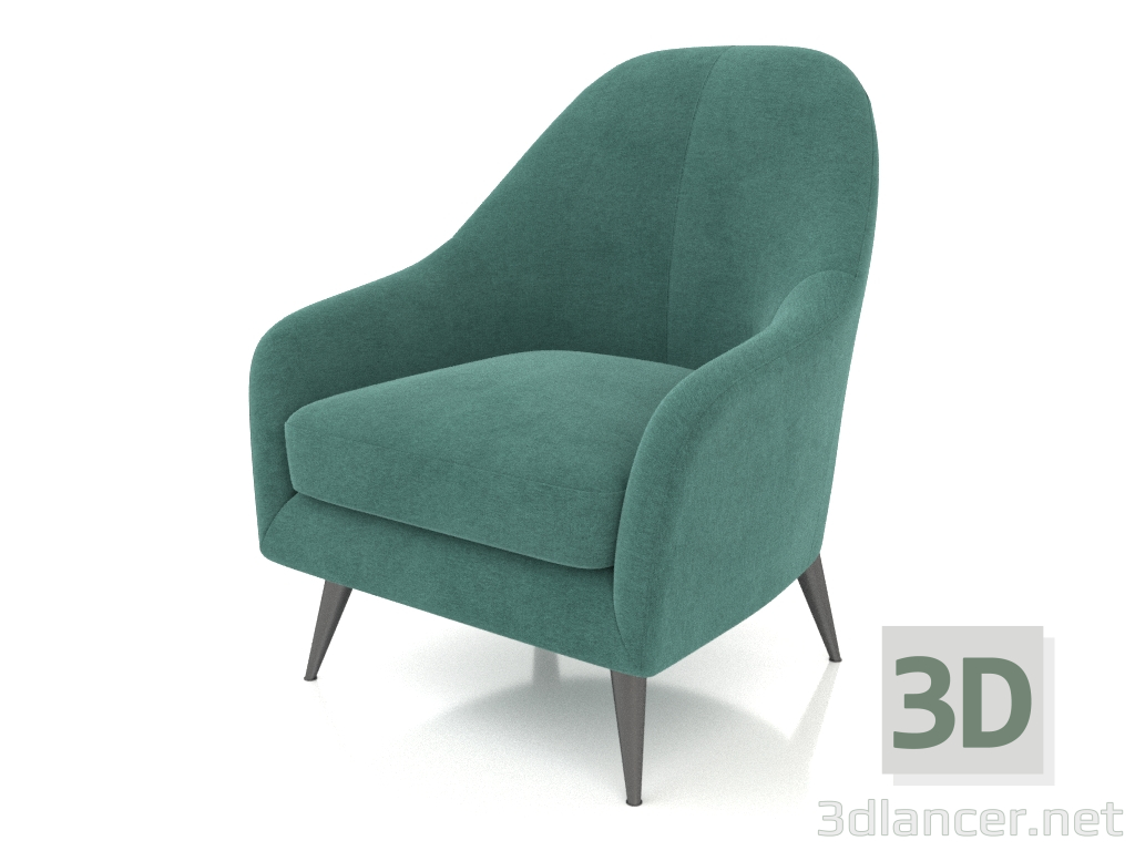 modello 3D Poltrona Sandy (verde) - anteprima