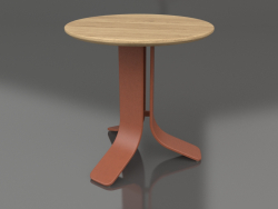 Coffee table Ø50 (Terracotta, Iroko wood)