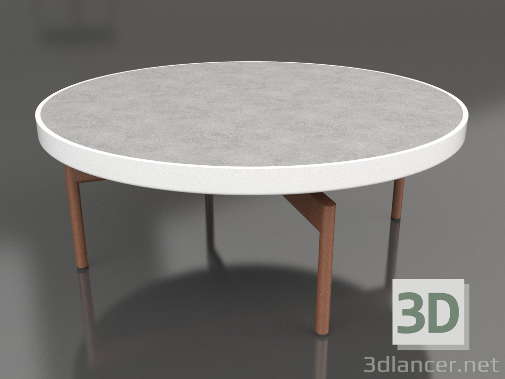 modello 3D Tavolino rotondo Ø90x36 (Bianco, DEKTON Kreta) - anteprima