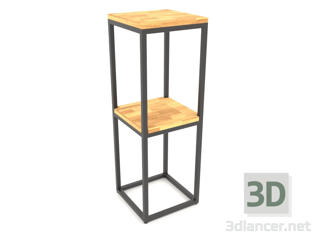 3D Modell Quadratische Regalkonsole (HOLZBODEN, 30x30x86, 2 Regale) - Vorschau