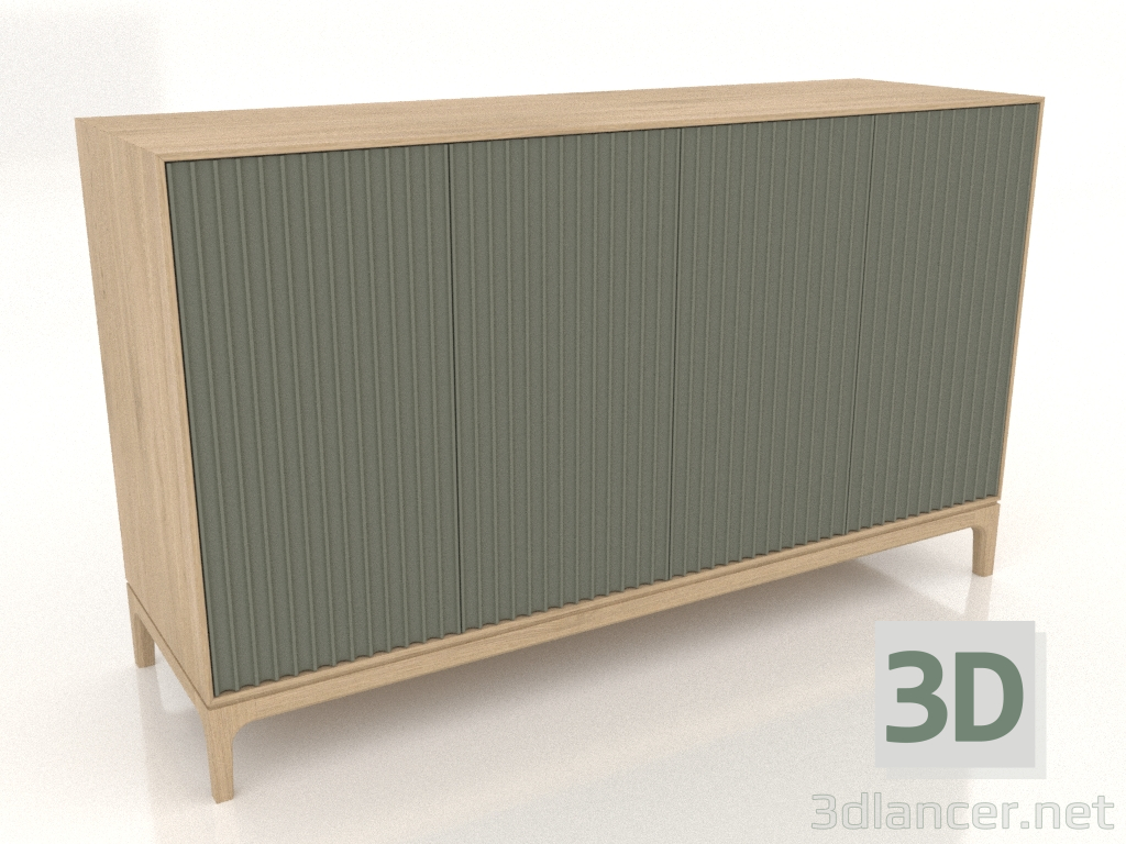 3D Modell TV-Ständer FARGO mit gefrästen Fronten 1600x500x950 mm (Olive, Eiche hell, Option 2) - Vorschau 3D Modell TV-Ständer FARGO mit gefrästen Fronten 1600x500x950 mm (Olive, Eiche hell, Option 2) - Vorschau