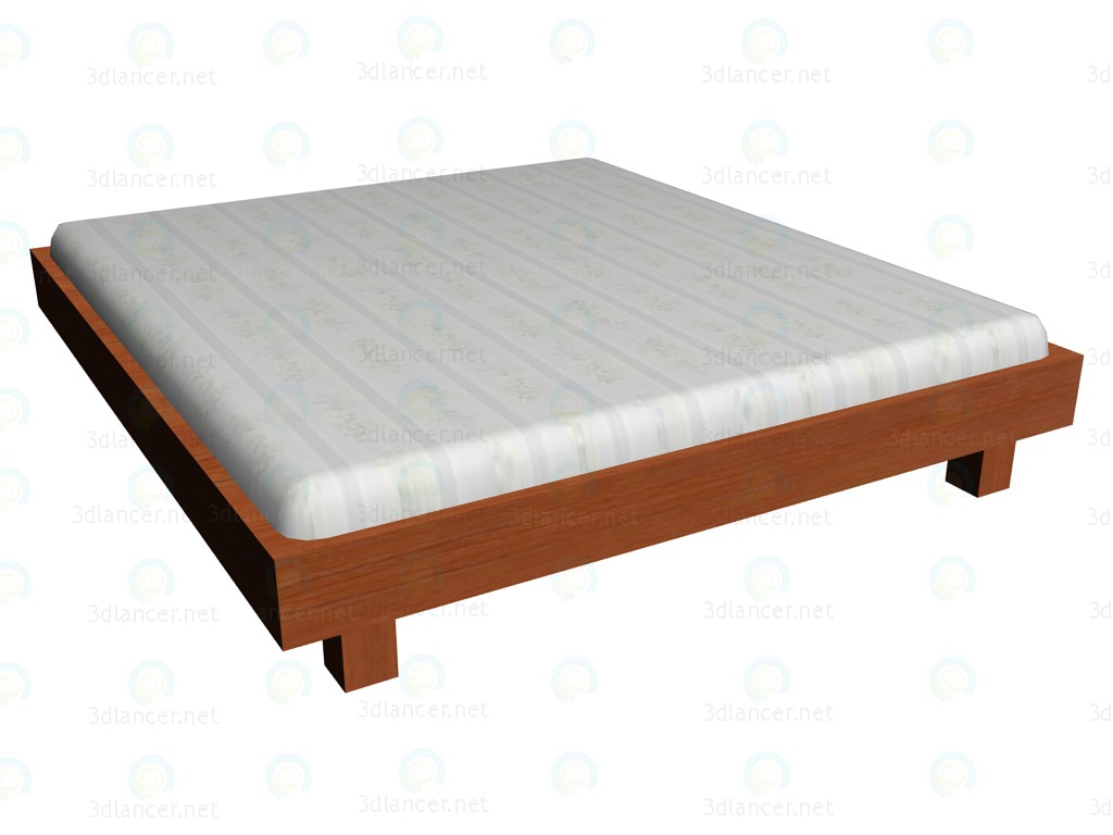 Modelo 3d Cama de 180 x 200 (sem cabeceira) - preview