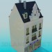 3d model Building with a shop - preview