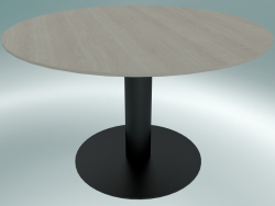 Dining table In Between (SK12, Ø120cm, H 73cm, Matt Black, White stained oak)