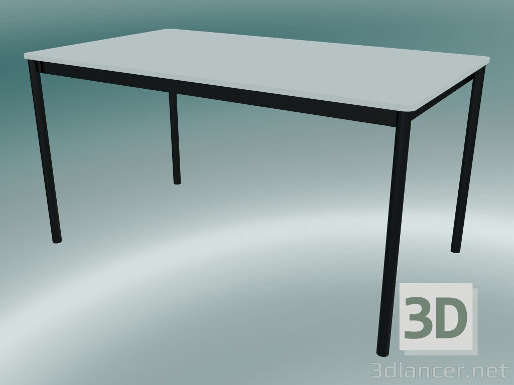 3D modeli Dikdörtgen masa Tabanı 140x80 cm (Beyaz, Siyah) - önizleme