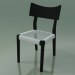 modèle 3D Chaise (21, tissé blanc, laqué noir) - preview