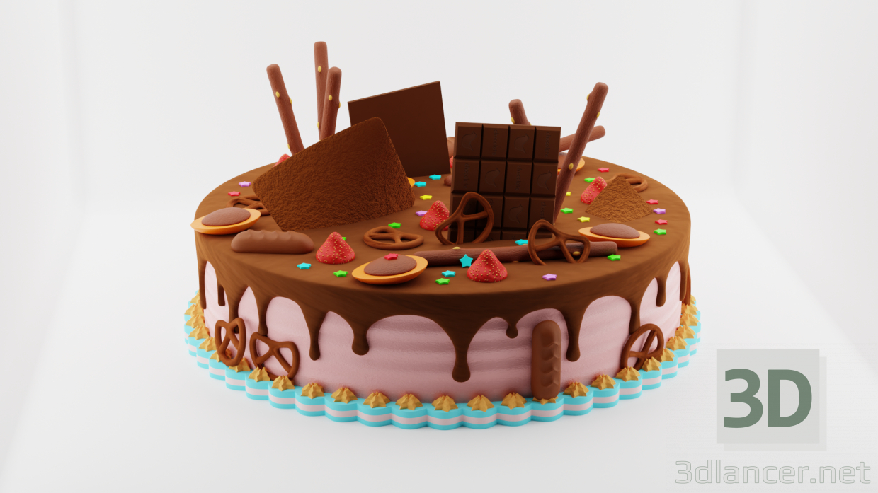 Kuchen 3D-Modell kaufen - Rendern