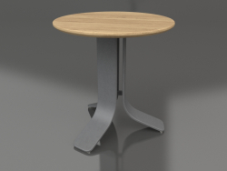 Coffee table Ø50 (Anthracite, Iroko wood)
