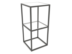 Rack de console quadrado (GLASS, 40x40x86, 2 prateleiras)