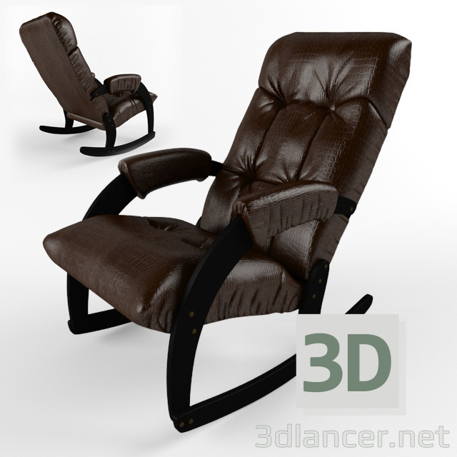3d Rocking chair Comfort Model 67, upholstery Antik crocodile model buy - render