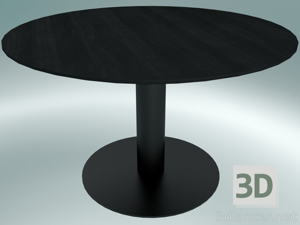 modello 3D Tavolo da pranzo In Between (SK12, Ø120cm, H 73cm, Nero opaco, Rovere tinto nero) - anteprima