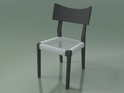 Chair (21, White Woven, Gray Lacquered)