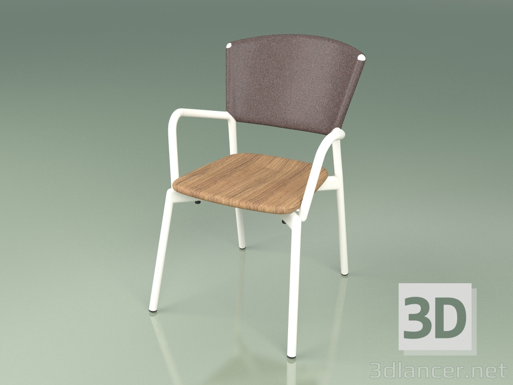 modèle 3D Fauteuil 021 (Métal Lait, Marron) - preview