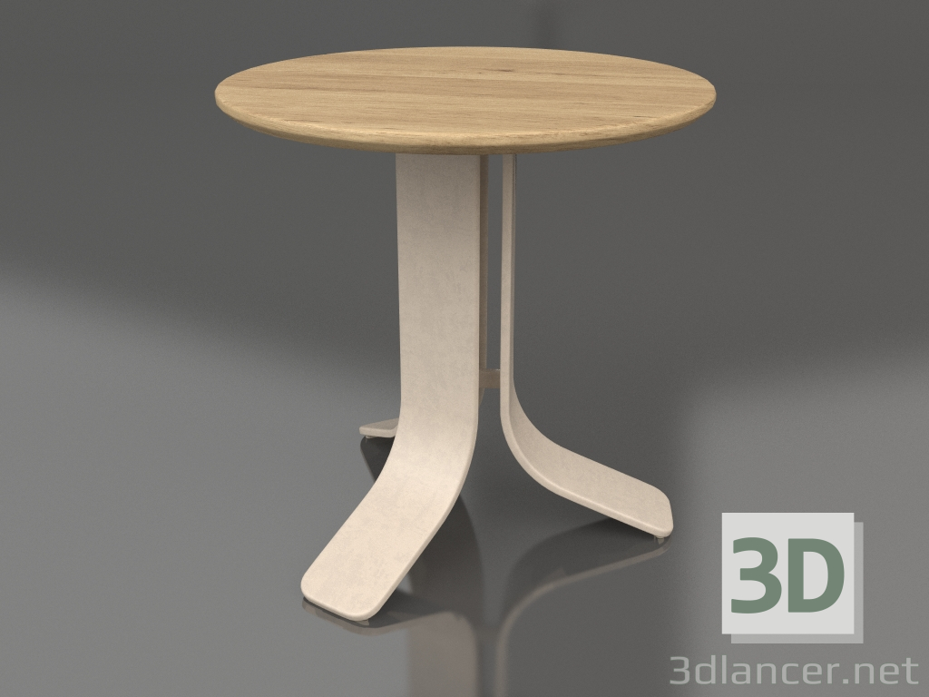 modello 3D Tavolino Ø50 (Sabbia, Legno di Iroko) - anteprima