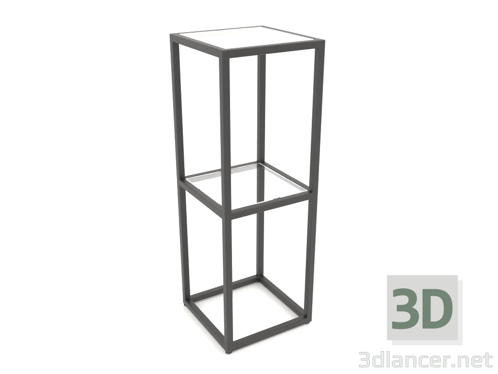 3d model Estantería consola cuadrada (GLASS, 30x30x86, 2 estantes) - vista previa