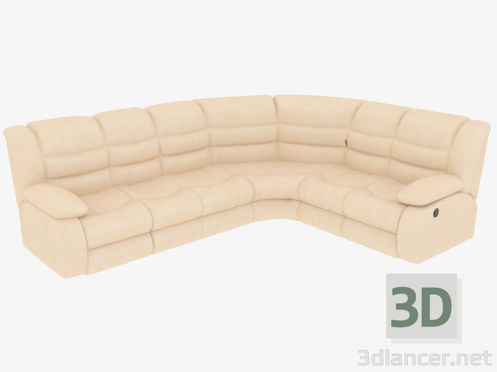 modèle 3D Canapé d'angle Manchester - preview