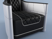 Bentley cuero gris y aluminio club silla rebder