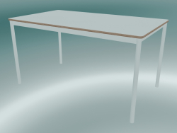 Rectangular table Base 140x80 cm (White, Plywood, White)