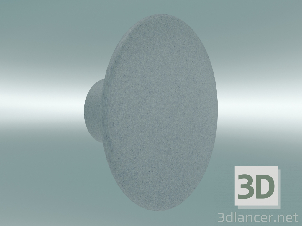 modèle 3D Patère en céramique à pois (Ø9 cm, bleu clair) - preview