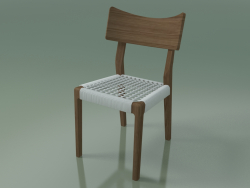 Stuhl (21, weiß gewebte, natürlich lackierte amerikanische Walnuss)