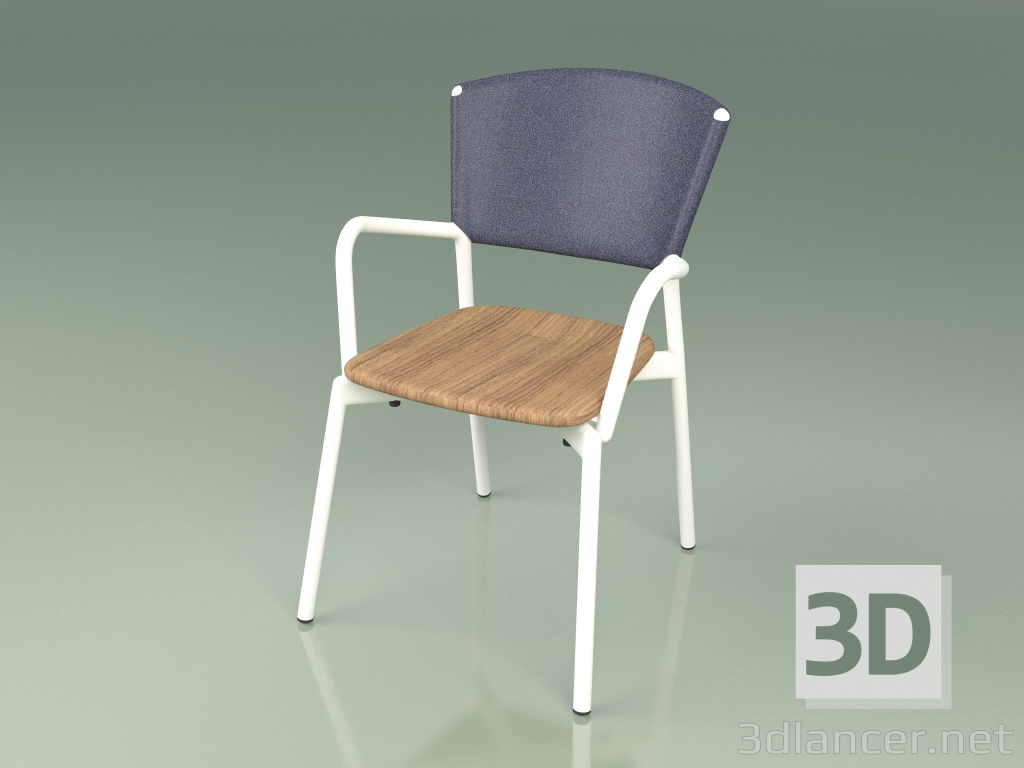 modello 3D Sedia 021 (Metallo Latte, Blu) - anteprima