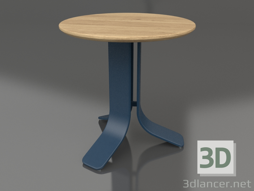 3d model Coffee table Ø50 (Grey blue, Iroko wood) - preview