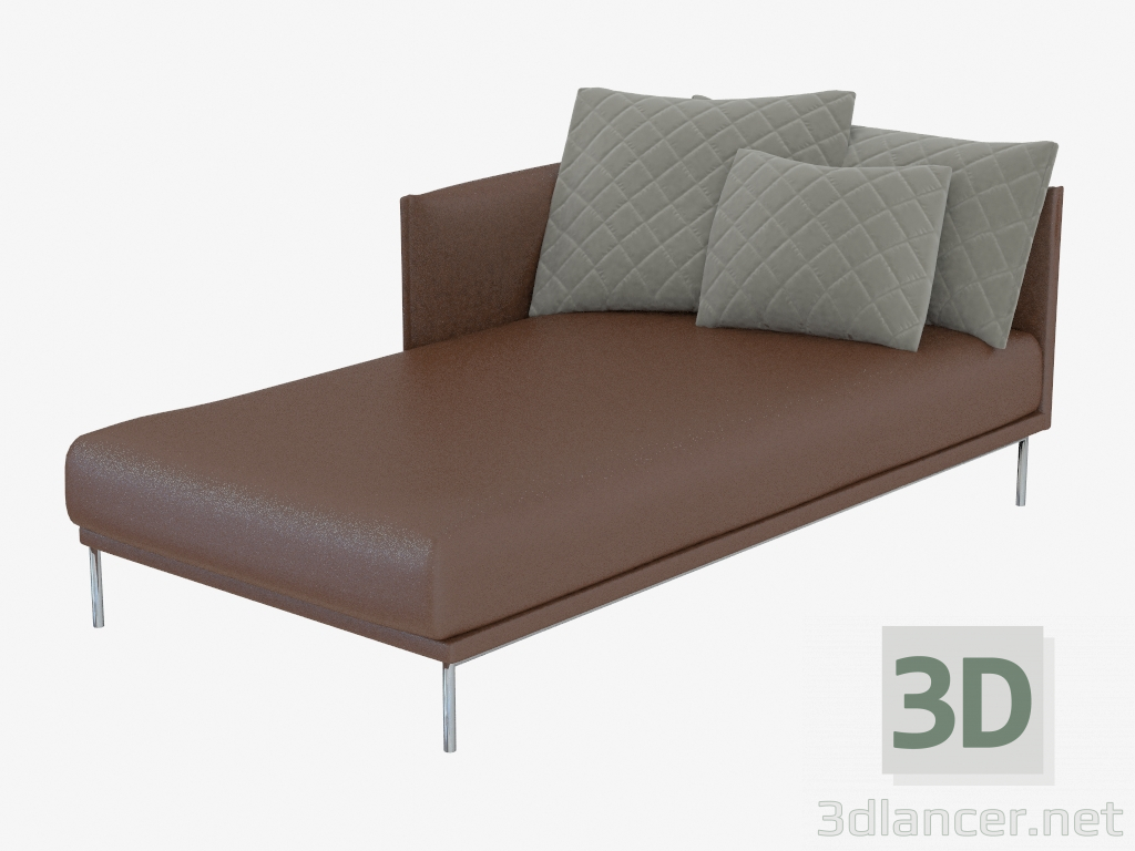 modèle 3D Couch in sellerie cuir - preview