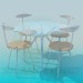 3d model Glass table with chairs - preview