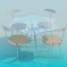3d model Glass table with chairs - preview