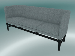 Triple sofá Mayor (AJ5, H 82cm, 62x200cm, Roble teñido negro, Hallingdal - 130)