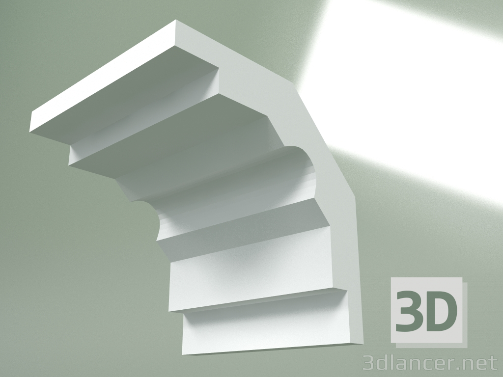 modello 3D Cornicione in gesso (zoccolo a soffitto) KT375 - anteprima