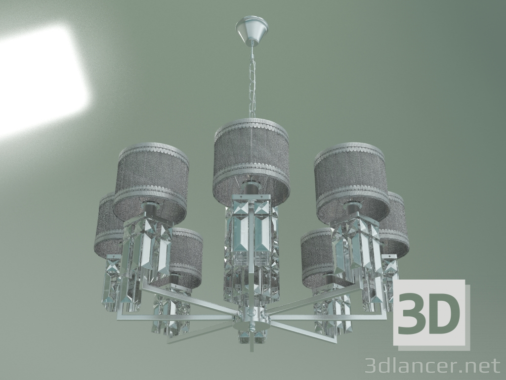3D Modell Hängelüster 10099-8 (chromklares Kristall) - Vorschau