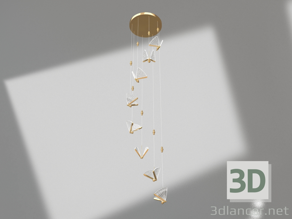 3d model Pendant Butterfly gold (08444-8A,33) - preview