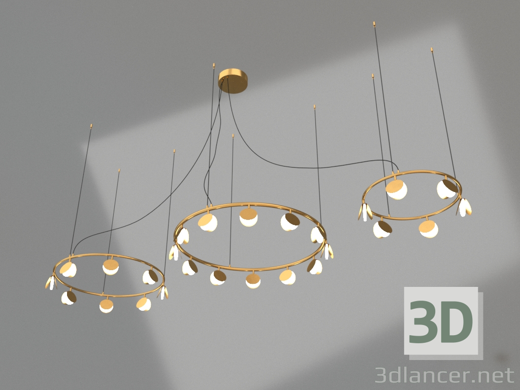3d model Hanging chandelier (7355) - preview