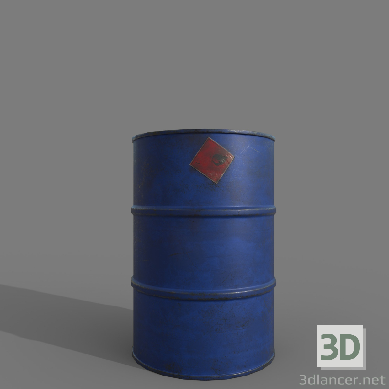 Fass 200 Liter Blauschmutz 3D-Modell kaufen - Rendern
