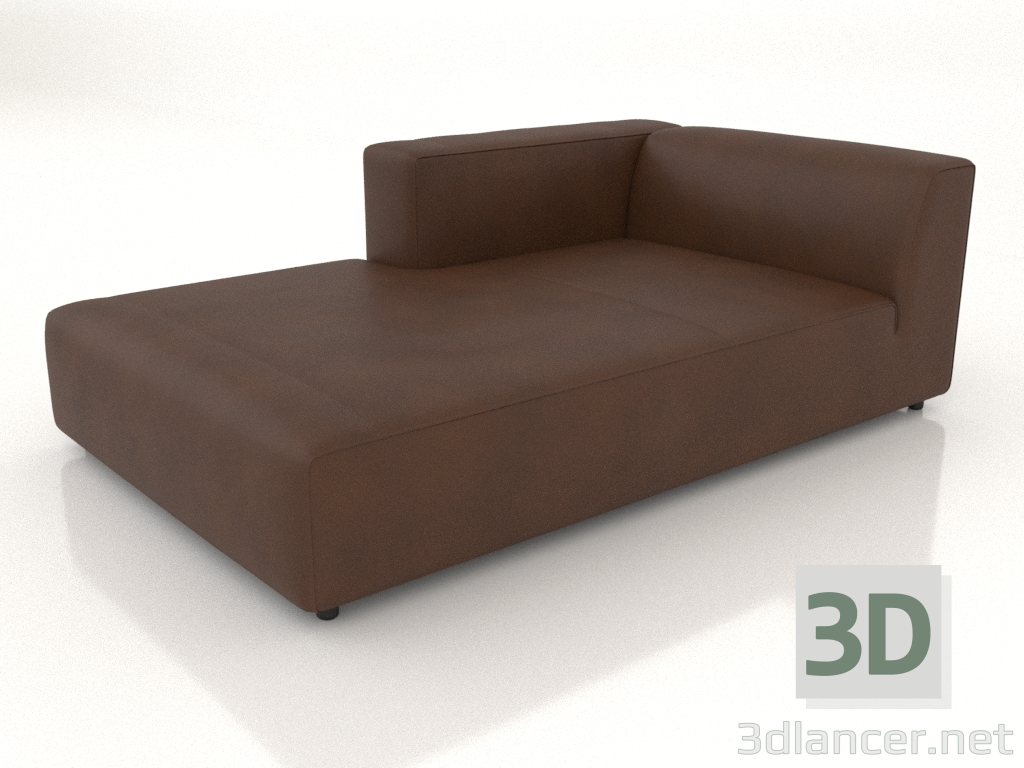3d model Chaise longue 207 with an armrest on the right - preview