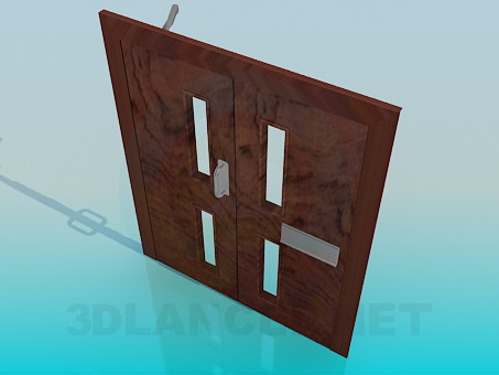 3d model Double doors with limiter - preview 3d model Double doors with limiter - preview