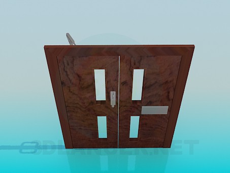 3d model Double doors with limiter - preview 3d model Double doors with limiter - preview