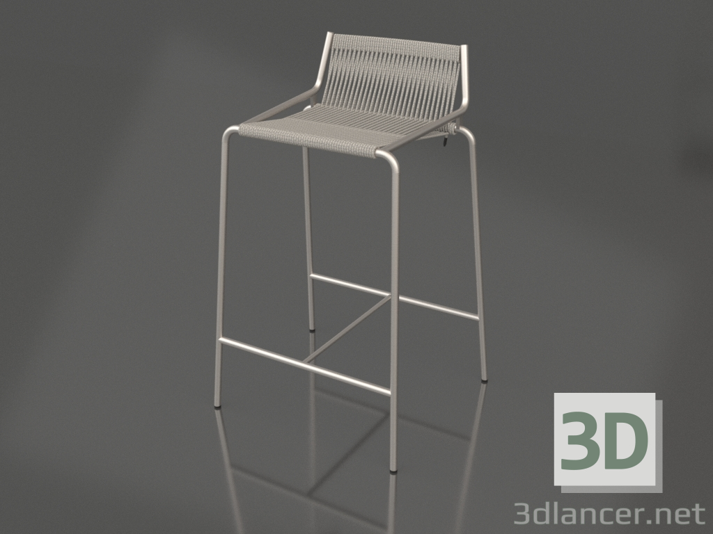 3d model Semi-bar chair Noel H67 (Steel Base, Wool Flag Halyard Fair Gray) - preview