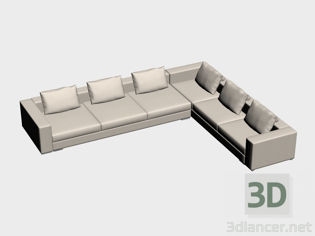 modello 3D Divano Infiniti (angolo, 349h421) - anteprima