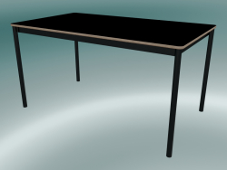 Base de table rectangulaire 140x80 cm (Noir, Contreplaqué, Noir)