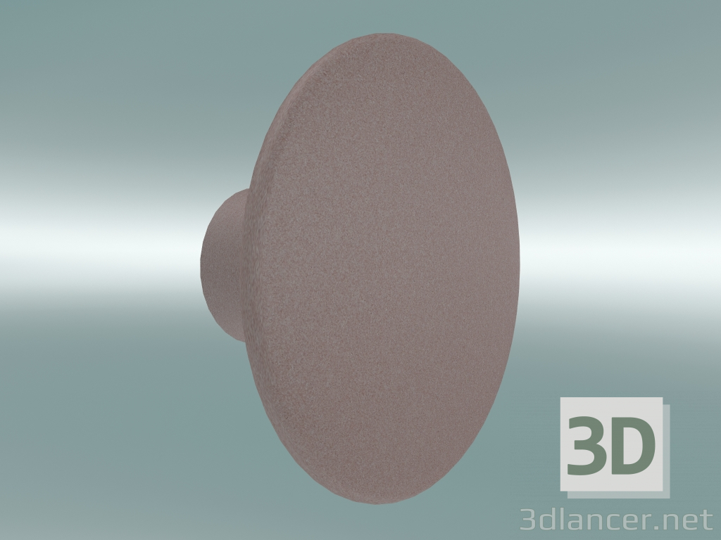 modello 3D Appendiabiti Dots Ceramic (Ø9 cm, Rose) - anteprima