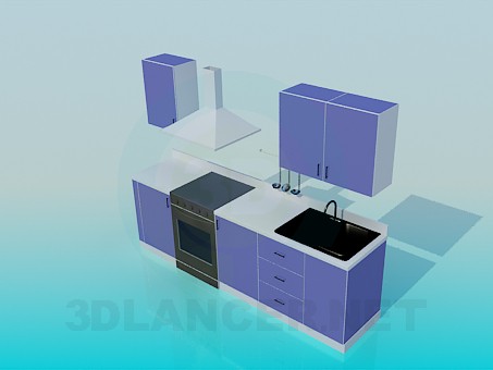 3d model Kitchen set - preview 3d model Kitchen set - preview